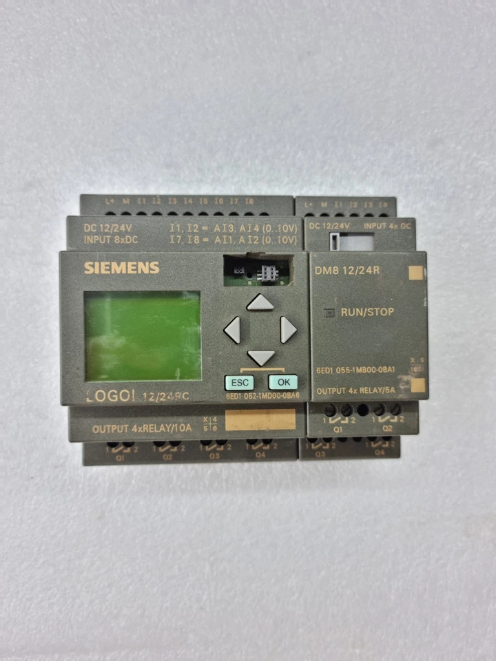 Used Working Siemens 6ED1052-1MD00-0BA6 Logo With 6ED1055-1MB00-0BA1 Module